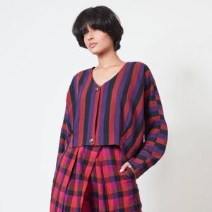 Rujuta Sheth Striped Top Womens M/L 100% Cotton